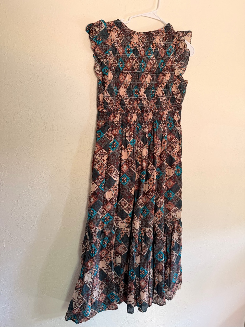 Bohemian Patchwork Maxi Dress Anthropolgie Medium Petite - Picture 6 of 7